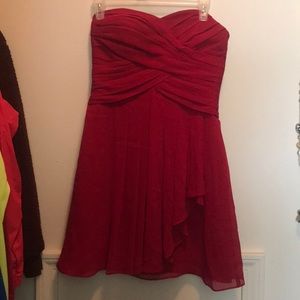 David’s Bridal red bridesmaid dress